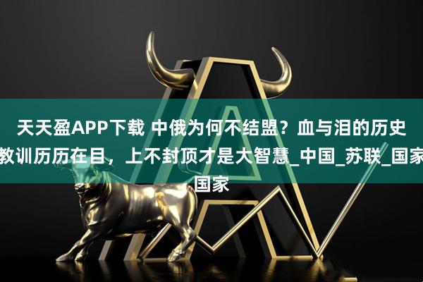 天天盈APP下载 中俄为何不结盟？血与泪的历史教训历历在目，上不封顶才是大智慧_中国_苏联_国家