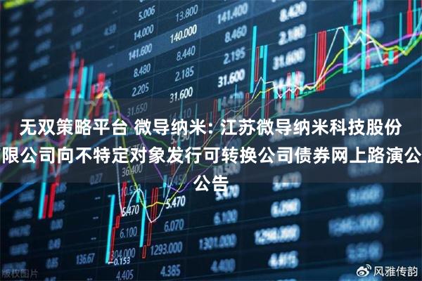 无双策略平台 微导纳米: 江苏微导纳米科技股份有限公司向不特定对象发行可转换公司债券网上路演公告
