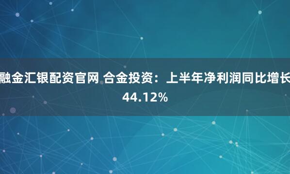融金汇银配资官网 合金投资：上半年净利润同比增长44.12%